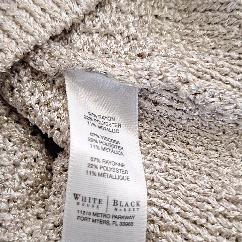 White House Black Market Textured Metallic Gold Knit - Picture 7 of 7